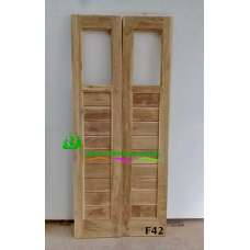 ประตูบานเฟี้ยมไม้สัก รหัส F42